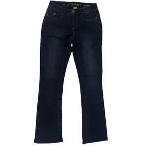 Liverpool Rita Bootcut Jeans 4/27 Flap Pockets Dark Wash Classic Stretch Comfort